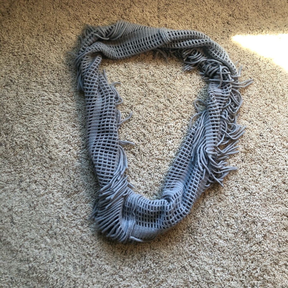 Grey, Fringe Scarf